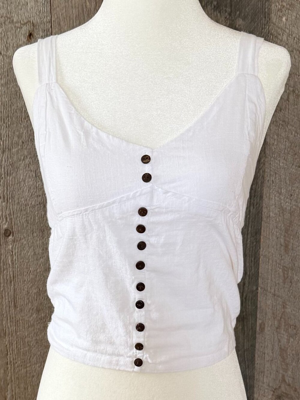 White Crop Tank Top Size S